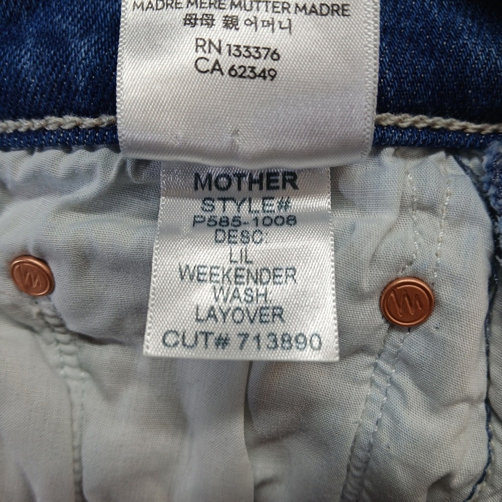 Mother Lil Weekender High Rise Flare Jeans Layover Blue P585-1008 Size 24 - Picture 5 of 13